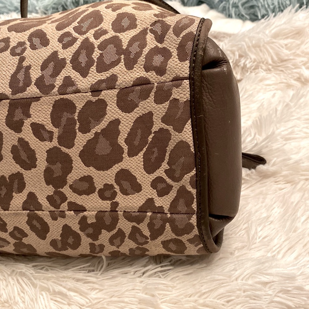 Coach leopard print handbag. 12.5inW/11inH. - Picture 6 of 15